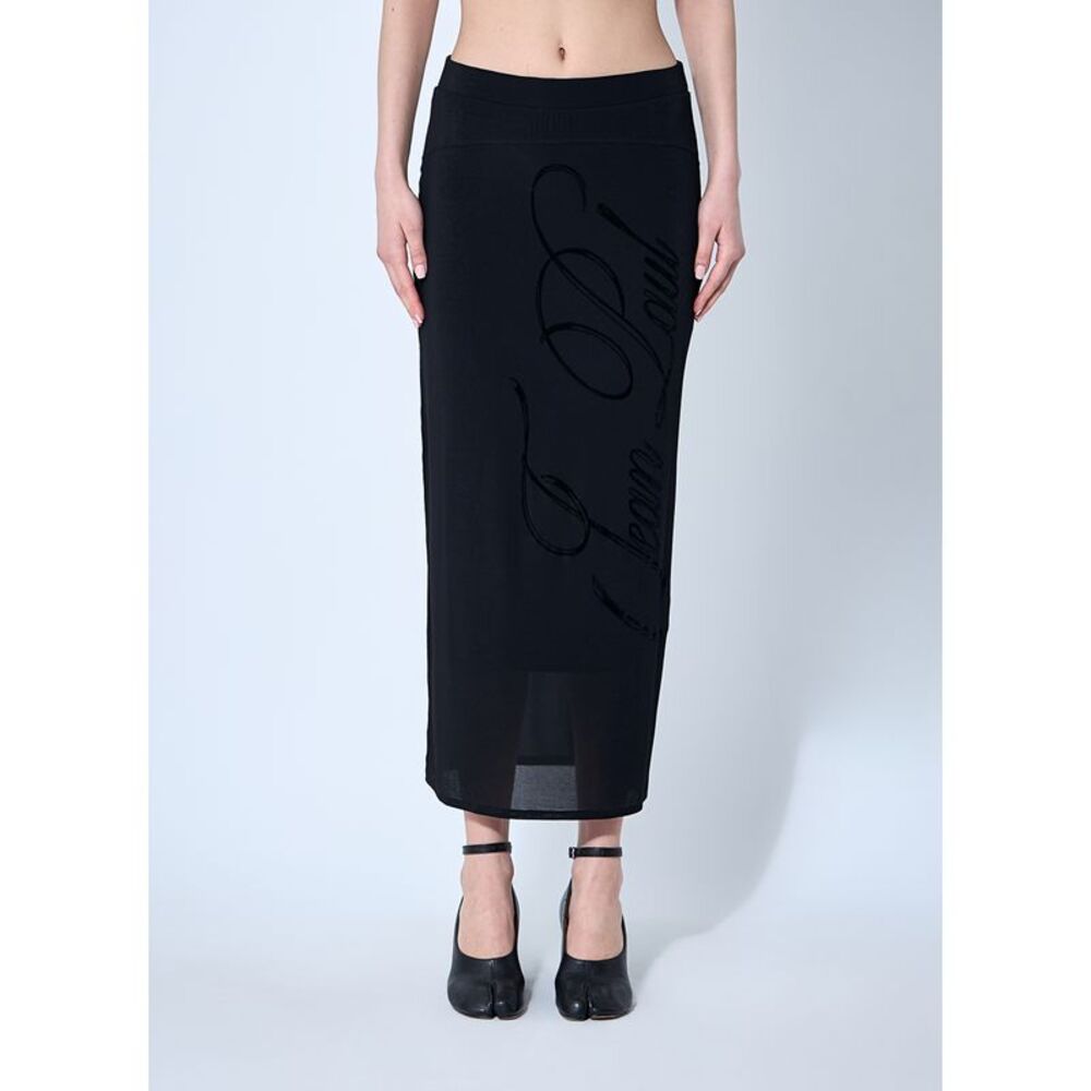 Jean Paul Gaultier Women Mesh Tattoo Midi Skirt